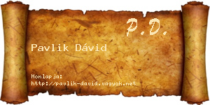 Pavlik Dávid névjegykártya